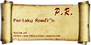 Perlaky Román névjegykártya